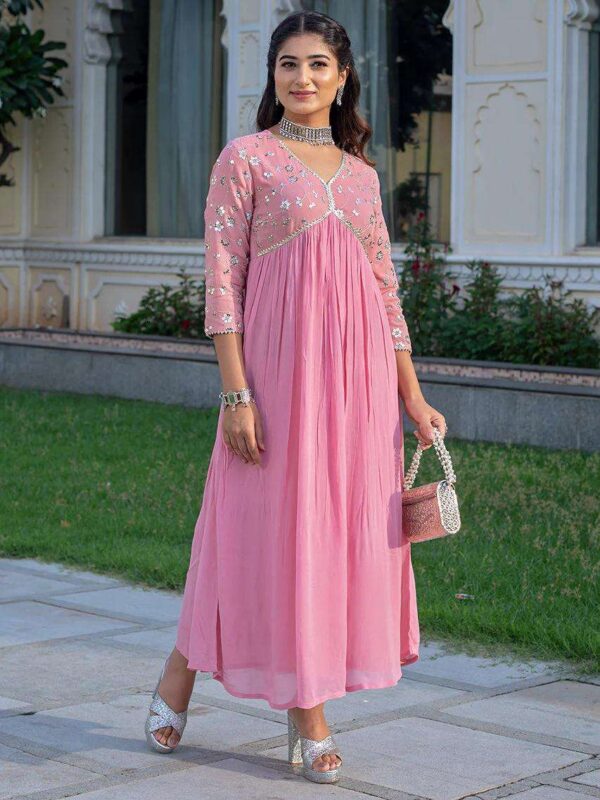 Cotton Printed Kurta with Coordinated Palazzo and Dupatta for Women(L) - Image 3