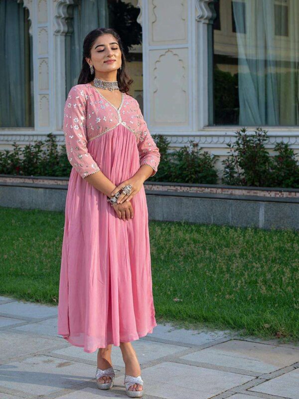 Cotton Printed Kurta with Coordinated Palazzo and Dupatta for Women(L) - Image 4