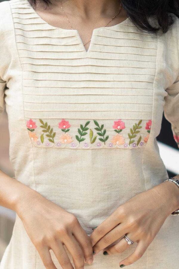 Women?s Cotton Kurta Suit Set with Palazzo Pants & Dupatta(M) - Image 2